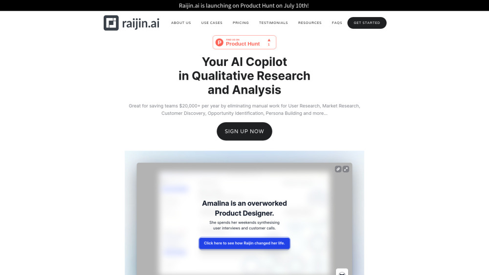 Raijin.ai Website screenshot