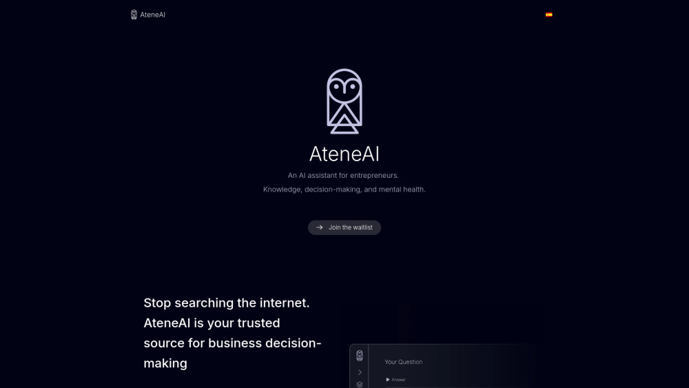 AteneAI Website screenshot