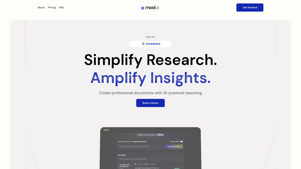 Mool.AI Website screenshot