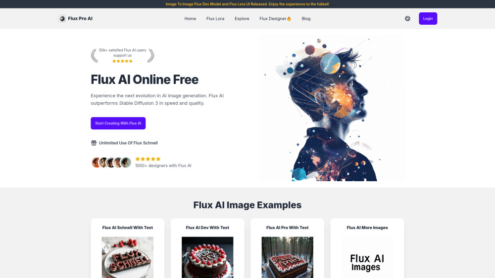 Flux AI Website screenshot