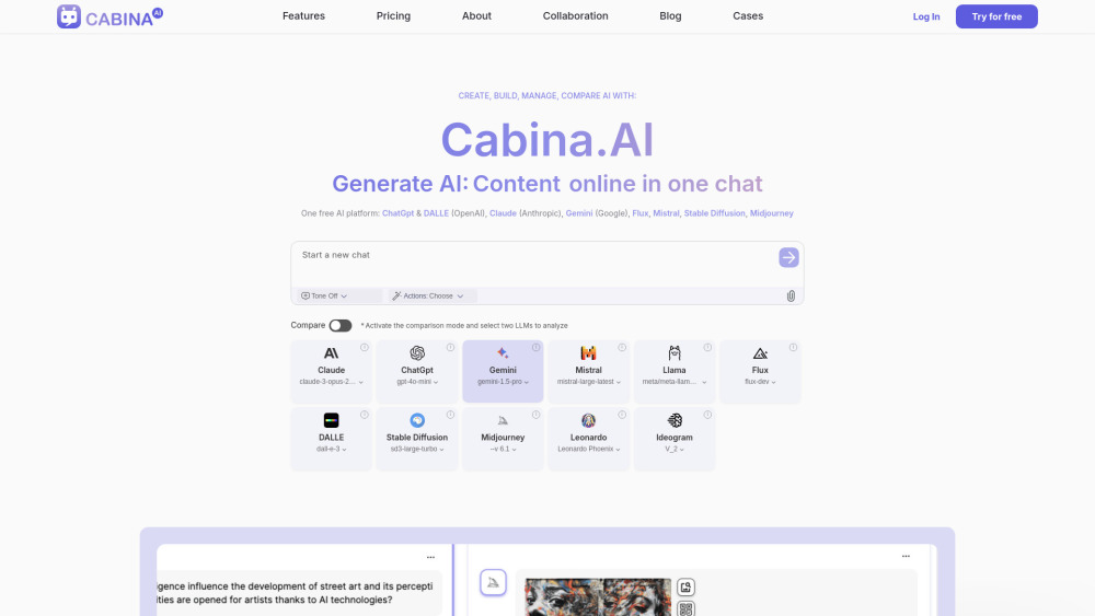 Cabina.AI Website screenshot