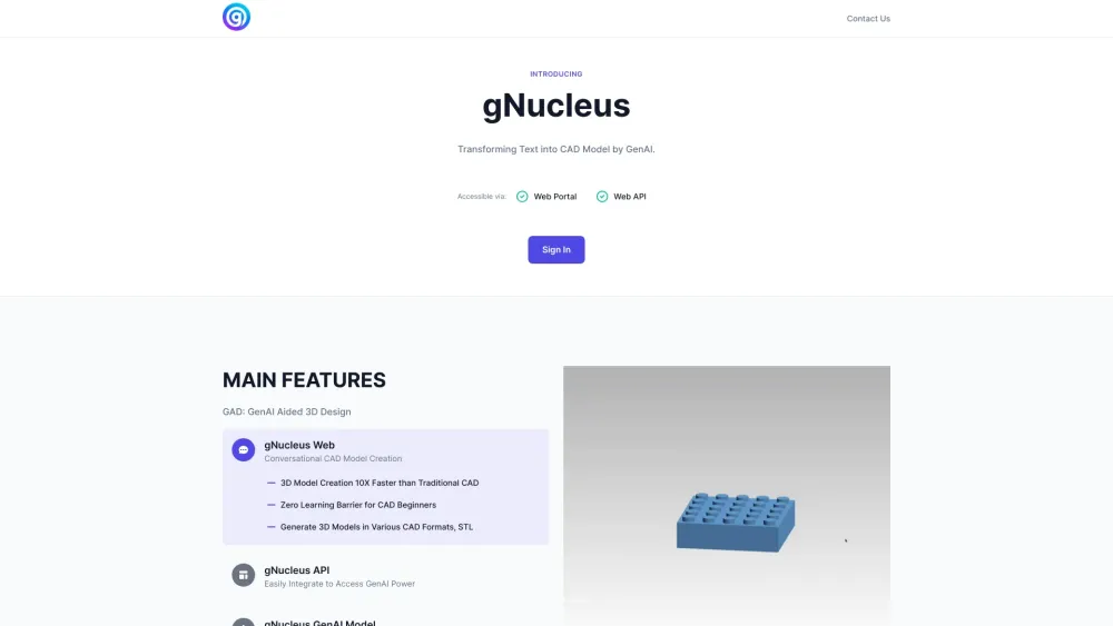 gNucleus Website screenshot