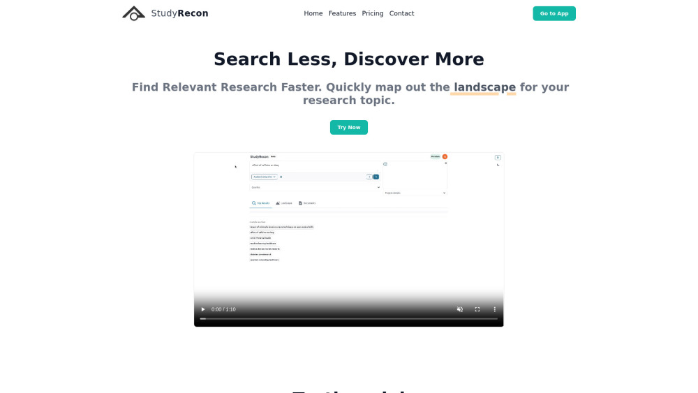 StudyRecon Website screenshot