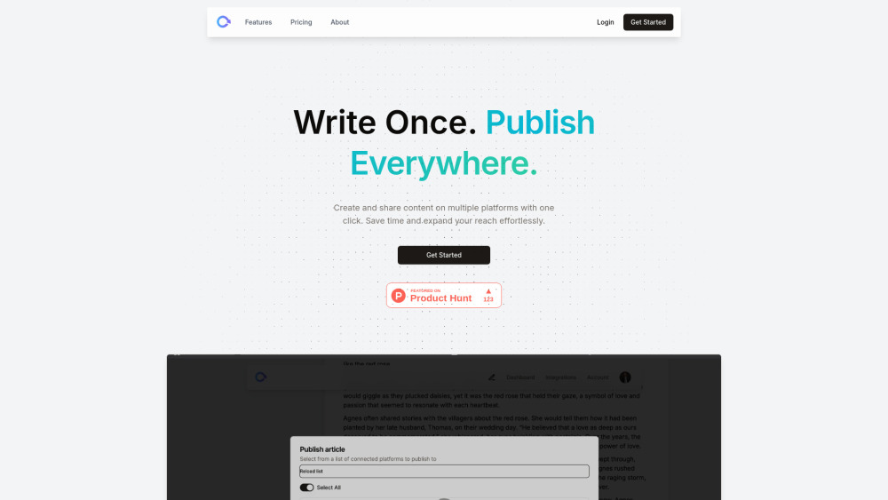 Crosspost Website screenshot