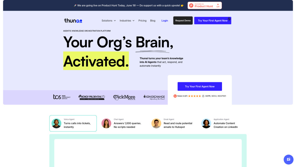 Thunai Website screenshot