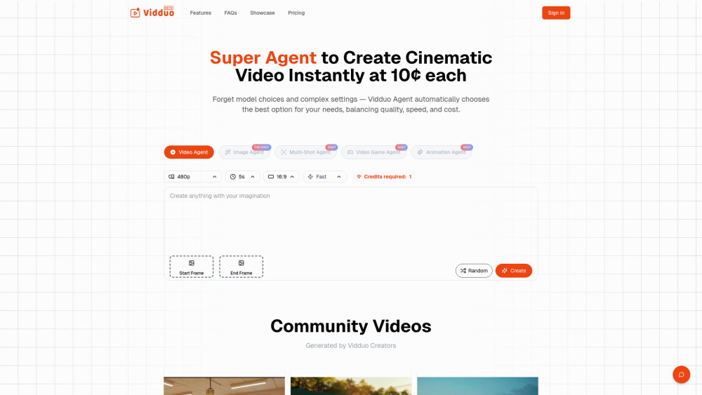 Vidduo Website screenshot