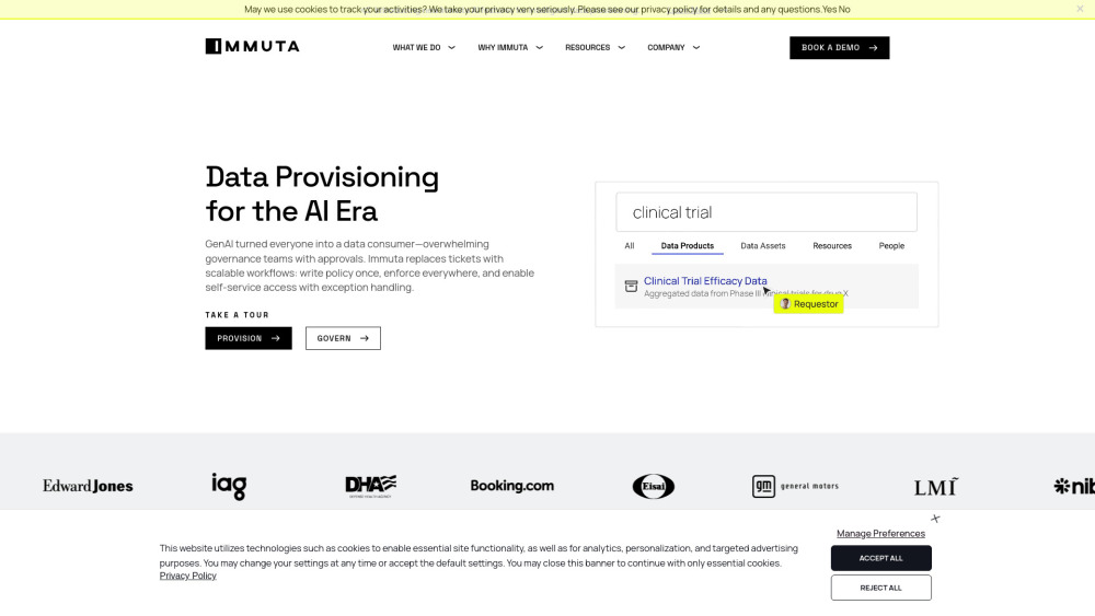 Immuta Website screenshot