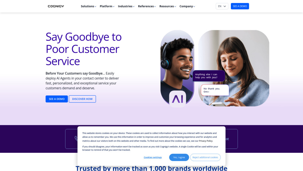 Cognigy Website screenshot