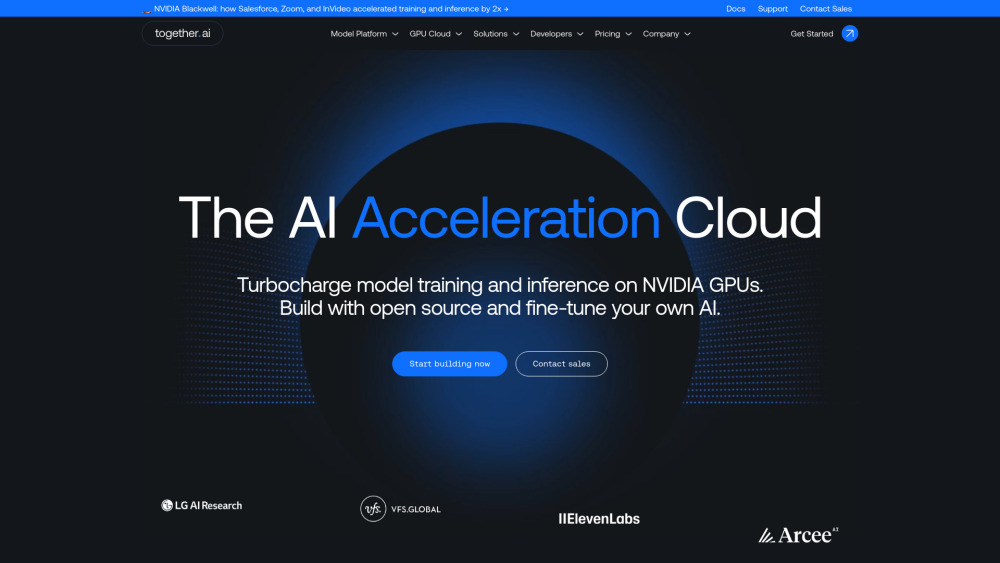 Together AI Website screenshot