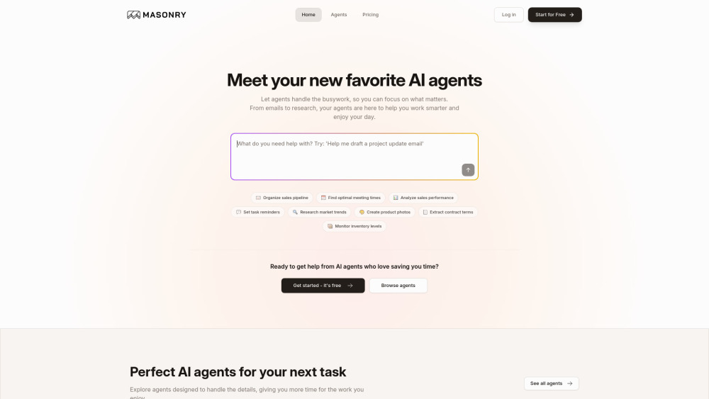 Masonry AI Website screenshot