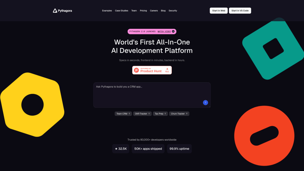 Pythagora Website screenshot