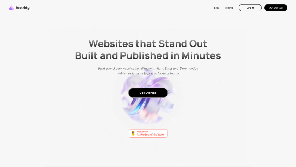 Readdy Website screenshot