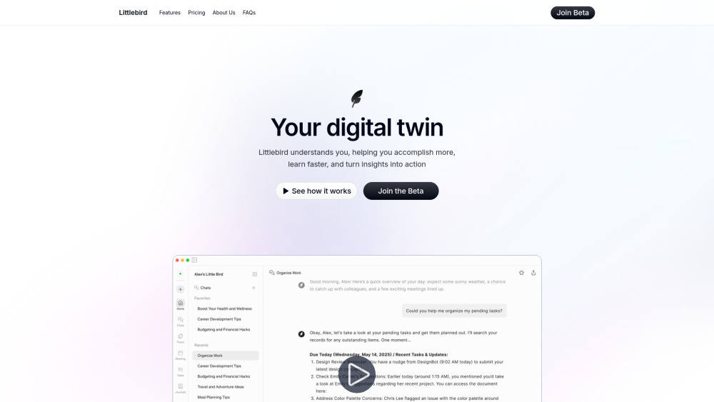 Littlebird Website screenshot