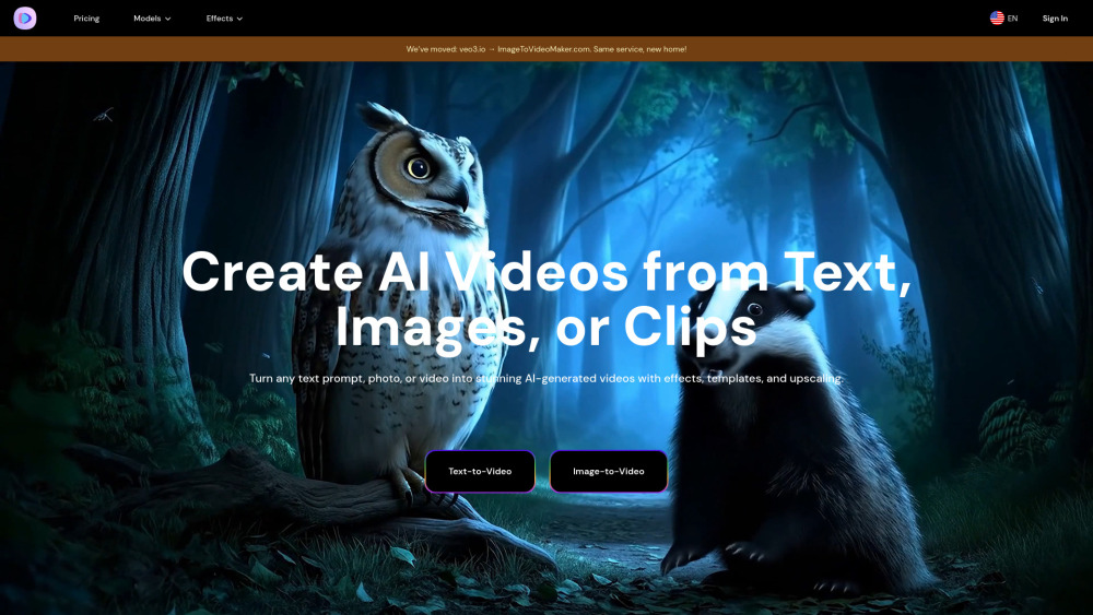 Image-to-Video Maker Website screenshot