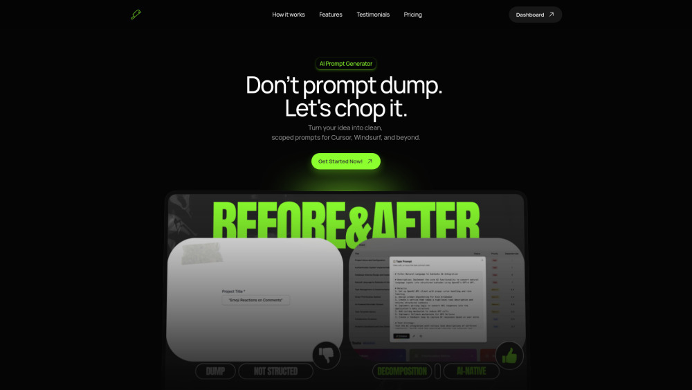 ChopTask Website screenshot