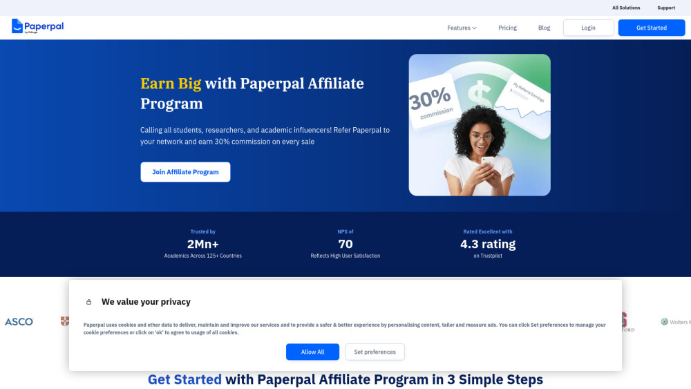 Paperpal Website screenshot