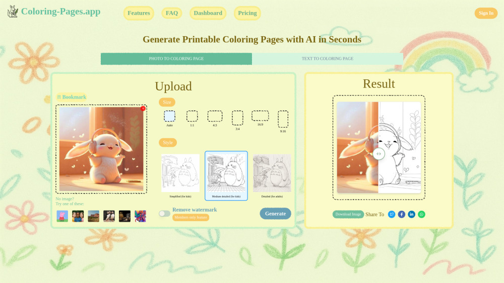 Coloring-Pages.APP Website screenshot