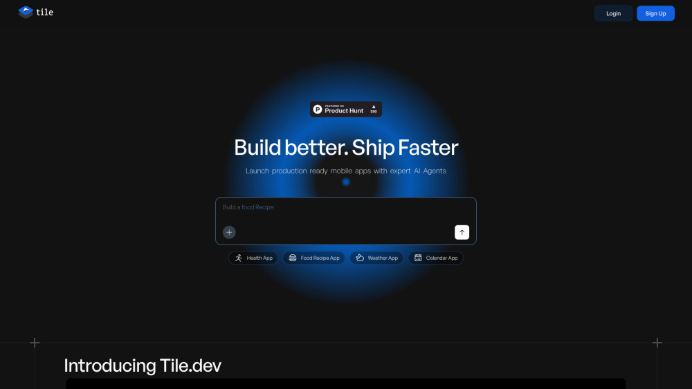 Tile Website screenshot