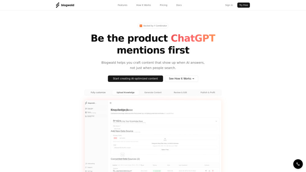 Blogwald Website screenshot