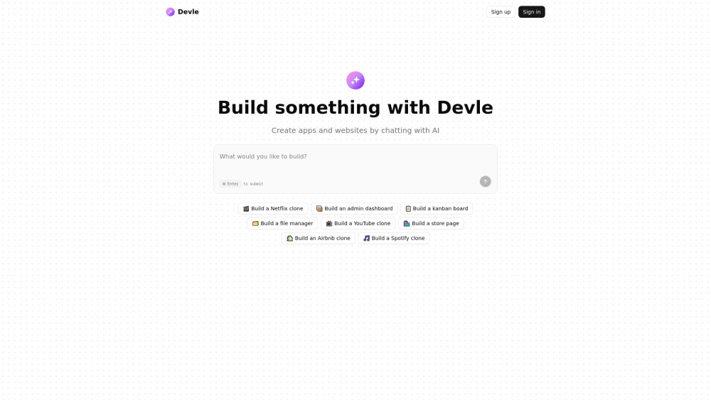 Devle Website screenshot