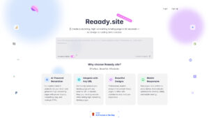 Reaady.site - AI Landing Page Builder in 60 Seconds