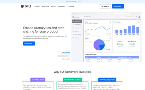 Explo - Embedded Analytics & AI Dashboard Platform