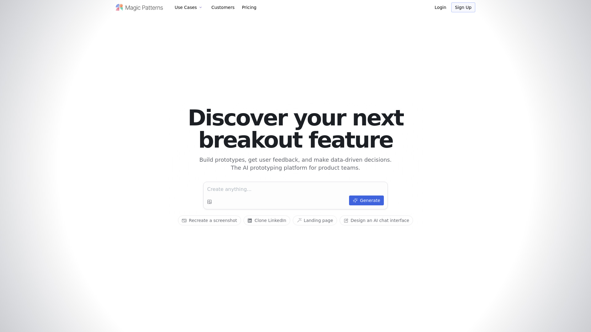 Magic Patterns - AI UI Generator | React & Figma Export | tyy.AI Tools