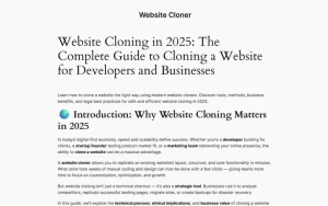 Website Cloner - AI-Powered Site Duplication Tool
