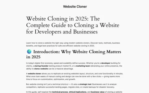 Website Cloner - AI-Powered Site Duplication Tool