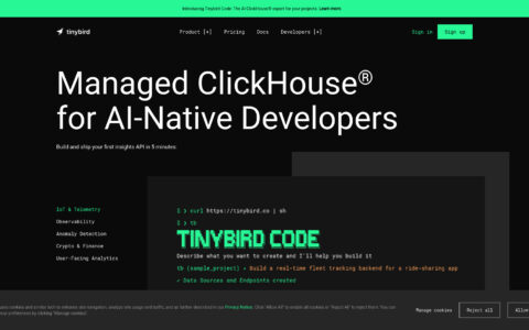 Tinybird - Real-Time Analytics API Platform on ClickHouse