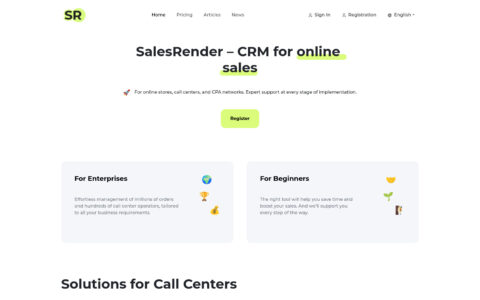 SalesRender CRM - AI-Powered Call Center & Sales Tool