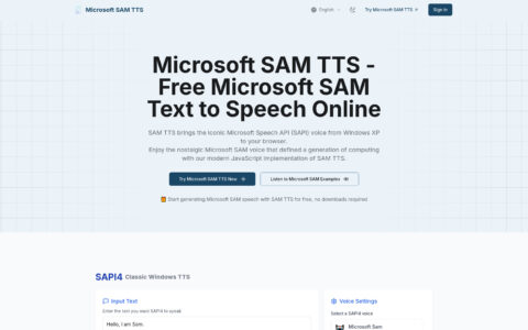 SAM TTS - Classic Windows XP Voice Synthesizer Online