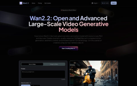 Wan 2.2 - AI Video Generator | 720P Cinematic Quality