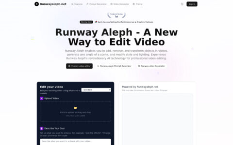 Runwayaleph.net - AI-Powered Video Editing Tool | Transform Videos Instantly
