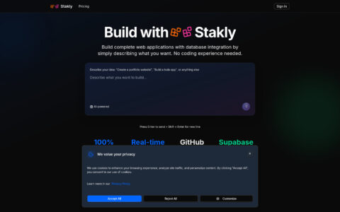 Stakly.dev - AI-Powered Web App Builder | Free Tool