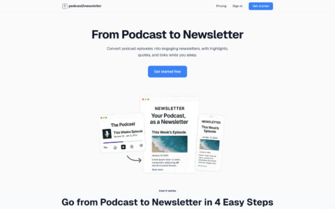 Podcast 2 Newsletter - AI-Powered Content Tool