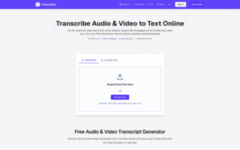 Transcriptly - AI Transcription Tool | 98+ Languages