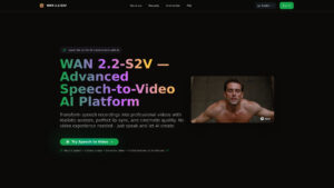 WAN 2.2-S2V - AI Speech-to-Video Tool | 40+ Languages