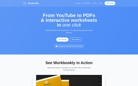 Workbookly - AI YouTube to Interactive Workbook Tool