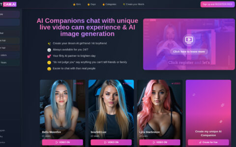 FLIRTcam.ai - Unique Video AI Companion | Free AI Girlfriend & Boyfriend Tool