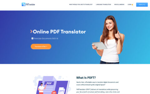 PDFT.AI: Online PDF Translator - Free AI Document Translation Tool