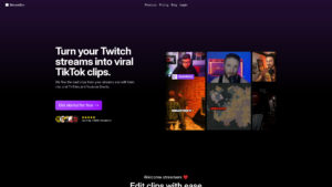 StreamGen - AI-Powered Twitch Clip Editor & Creator Tool