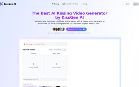 Kissgen AI - AI Kissing Video Generator Online Free