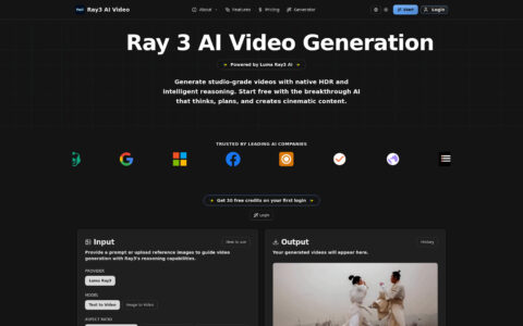 Luma Ray3AI - AI 4K HDR Video Generator | Free Online Tool