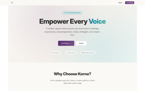 Korna - AI-Powered Blog Platform | Write, Share & Earn