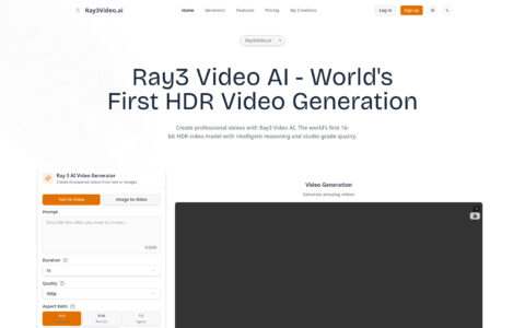 Ray3 Video AI - AI-Powered HDR Video Generator | Free Tool
