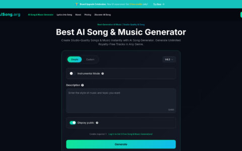 AISong.org - Free AI Music Generator Online Tool
