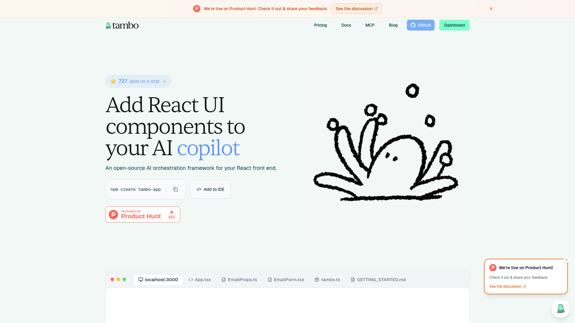 Tambo AI - AI-Powered React UI Framework | Free Tool | tyy.AI Tools