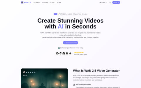 WAN 2.5 AI Video Generator - Professional AI Video Creation Tool