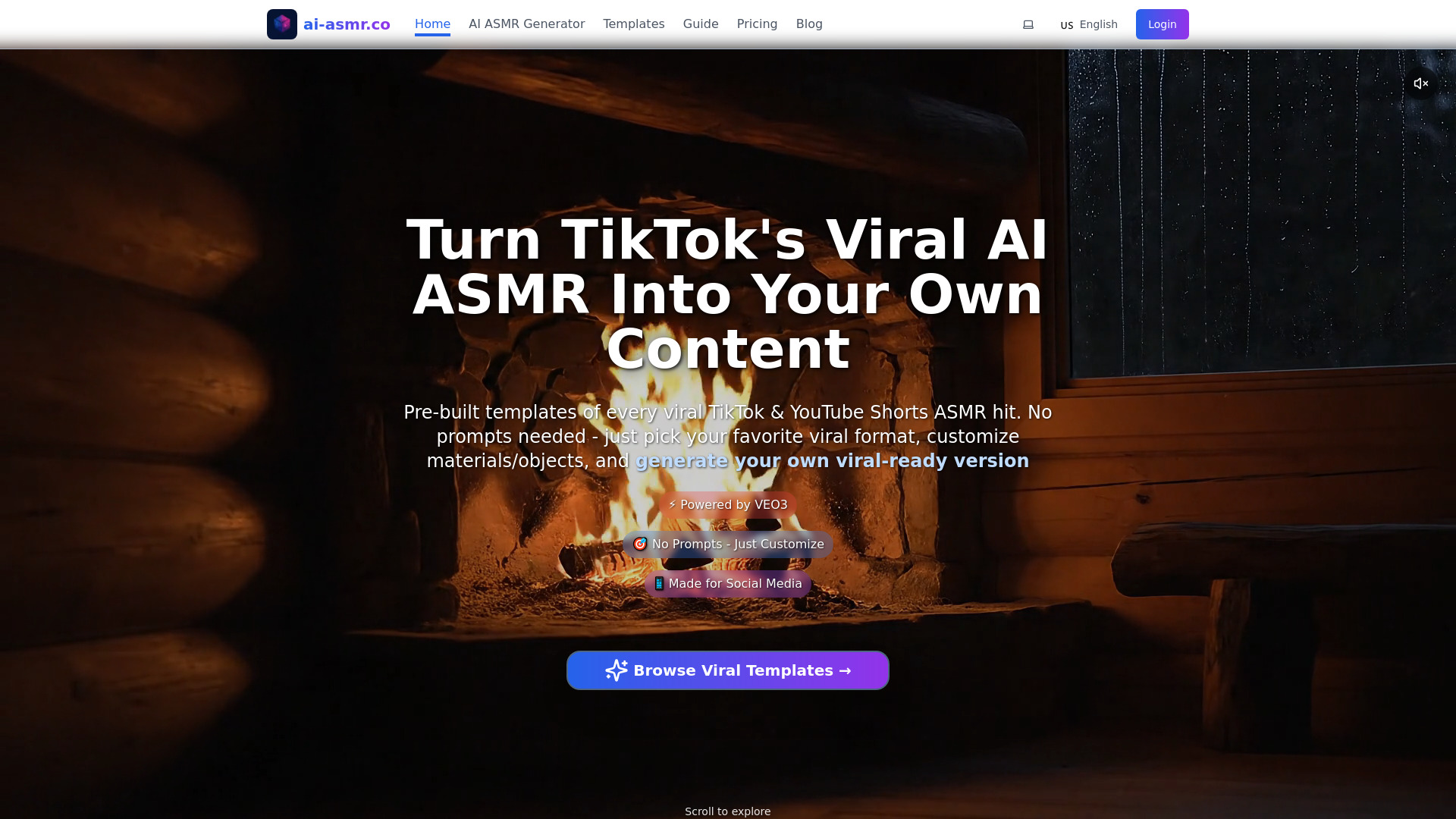 AI ASMR Generator - Create Viral Videos Instantly with AI | tyy.AI Tools